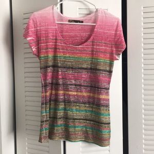 EUC Pink Prana Burn-Out Tee
